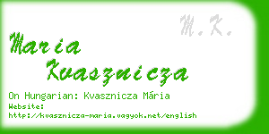 maria kvasznicza business card